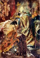 LOTZ - BENCZÚR: Vajk megkeresztel(tet)ése, 1900 körül