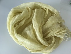 Linen scarf in vanilla color, 190 x 65 cm