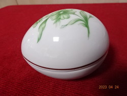 Hölóháza porcelain, egg-shaped bonbonnier, length 7.5 cm. Jokai.
