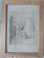 TABÁN 1930 RITKA, GYŰJTŐI, SZIGNÓZOTT, SZÉP KERETBEN,  33 x  24 CM