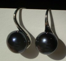 925 ezüst fülbevaló fekete tenyésztett gyönggyel (2)