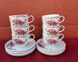 Gyönyörű német rózsás virágos teáscsészék teáscsésze csésze virág konyhai porcelán