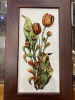 Tulipán kerámia fali kép