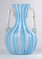 1M804 antique small striped bimini glass vase 10 cm