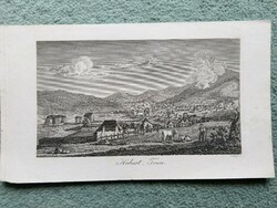 Hobart town. Original wood engraving ca. 1835