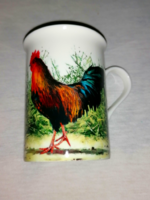 English mug with rooster and hen