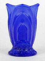 1M803 curt schlevogt blue glass vase 11 cm