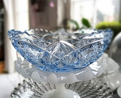 Blue glass bowl 22x7cm