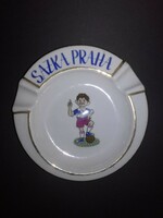 Sazka Prague Prague retro soccer player advertising porcelain ashtray - ep