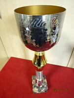 Silver-plated goblet on a marble base, total height 37 cm. Jokai.