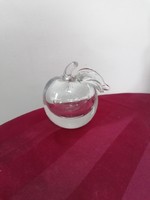 Levélnehezék - üveg alma, íróasztal dísze