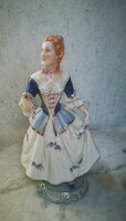 Antique pocelelàn girl figure in baroque rococo style, decoration film theater prop, restoration. Royal