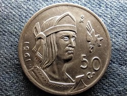 Mexikó Cuauhtemoc király .300 ezüst 50 Centavos 1951 Mo EXTRA (id68685)