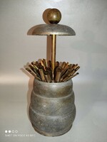 ALACSONY ÁRAT TETTEM MEGÉRI! Mid Century egyedi fém cigaretta kínáló asztaldísz a múlt századból