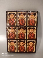 Kerámia jelzett Balassy  Zoltán fali dísz fali kép ritkán fellelhető gyűjtői Balássy Zoltán