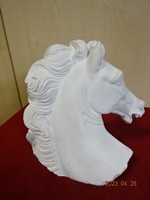 Plaster figural statue, horse head with mane, height 18.5 cm. Jokai.