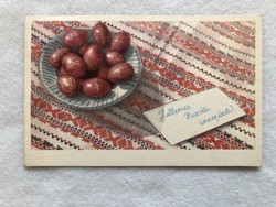 Old drawn Easter postcard - Hévíz piroska drawing - postal clean
