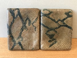 Antique snakeskin wallet 10 x 13 cm