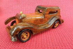 Old car model wooden veteran oldtimer 20cm