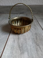 Luxurious old copper offering basket (10.5x5x11.5 cm)