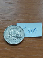 Canada 5 cents 1999 elizabeth ii, beaver s305