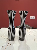 A pair of leonardo design art glass vases