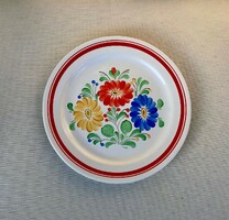 Wall plate, decorative plate, 21 cm, hand-painted, flower pattern