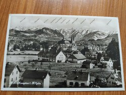 Kempten, Allgau, a háttérben az Allgaui Alpok hegycsúcsai , 1935-ből, fotó képeslap