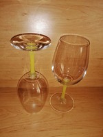 Sárga talpú üveg pohár párban 21 cm (7/K)