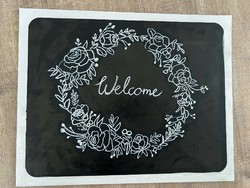 Hand-painted welcome sign for wedding or home decoration