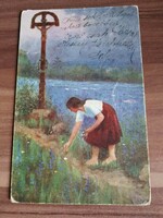 Antik német művész képeslap,1922-ből