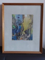 ...... András kortárs festménye - víz alatti táj? - akvarell papíron - 502