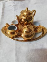 Antik aranyozott porcelán gyerek kávés készlet