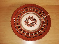 Glazed ceramic wall plate with openwork edge - diameter 30 cm (n)