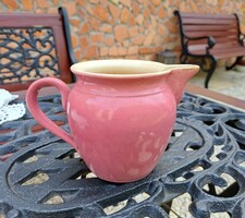 Beautiful pink faience punch-glazed made in Hungary pouring jug Zsolnay rare collector's item