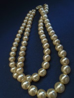 Antik, álomszép 2 soros gyöngy collier - 35 cm a rövidebb sor SZÁRMÁZÁSI ORSZÁG TAHITI