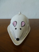 Small mouse holding porcelain cheese