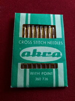 Sewing needle for cross stitch needlework with 8 pointed ends