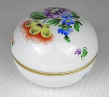 1M854 old Herend porcelain bonbonnier with flower pattern