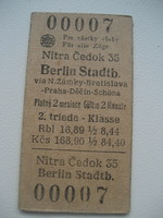 Old train ticket Nitra-Berlin