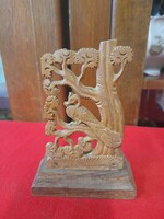 Wooden carved folk art bird statue. 12.5 Cm.
