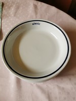 6 db-os Alföldi porcelán Kórház feliratos főzelékes, pörköltes tányér vitrin állapotban