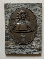Count Miklós Zrinyi 1939 plaque on marble slab 19.5 x 26.5 cm