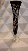 Graceful crimson glass vase, crystal vase (l3692)