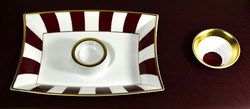 Meseszép limoges porcelán " dizájner " desszertes mártogatós porcelán tál
