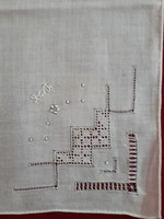 Embroidered azure decorative handkerchief with sj monogram