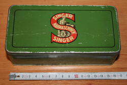 Vintage Singer fém doboz fémdoboz bádog doboz nagyon régi