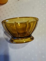 Beautiful amber colored glass bonbonier, candy holder bottom