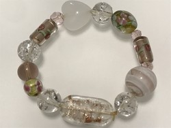 Murano bracelet made of unique glass beads, 7 cm