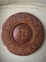 Red copper wall plate with Persian pattern
